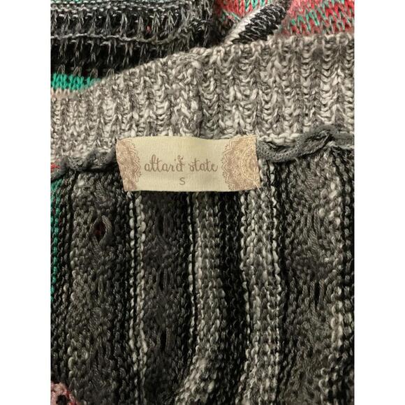 Altared State Boho Fringe Cardigan Sweater Size Small Open Knit Preloved - Picture 6 of 6